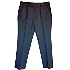 Hugo Boss Luxe Dress Pants Wool Silk W34x32 Black Made In Italy MINT